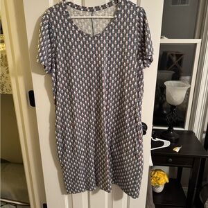 Duluth Trading Company Patterned Short Sleeve Dress